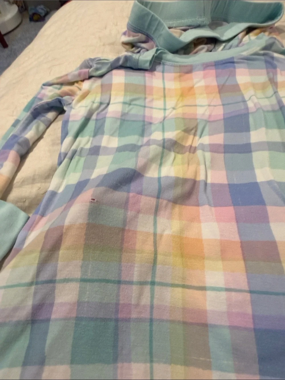 Little Sleepies Kids Plaid Pastel Pajama Set - 7/8.